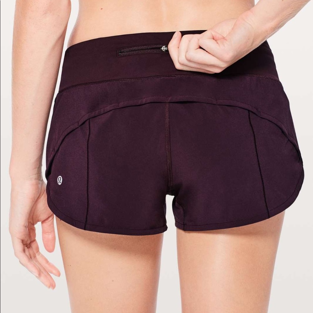 Burgundy Lulu lemon speed up shorts